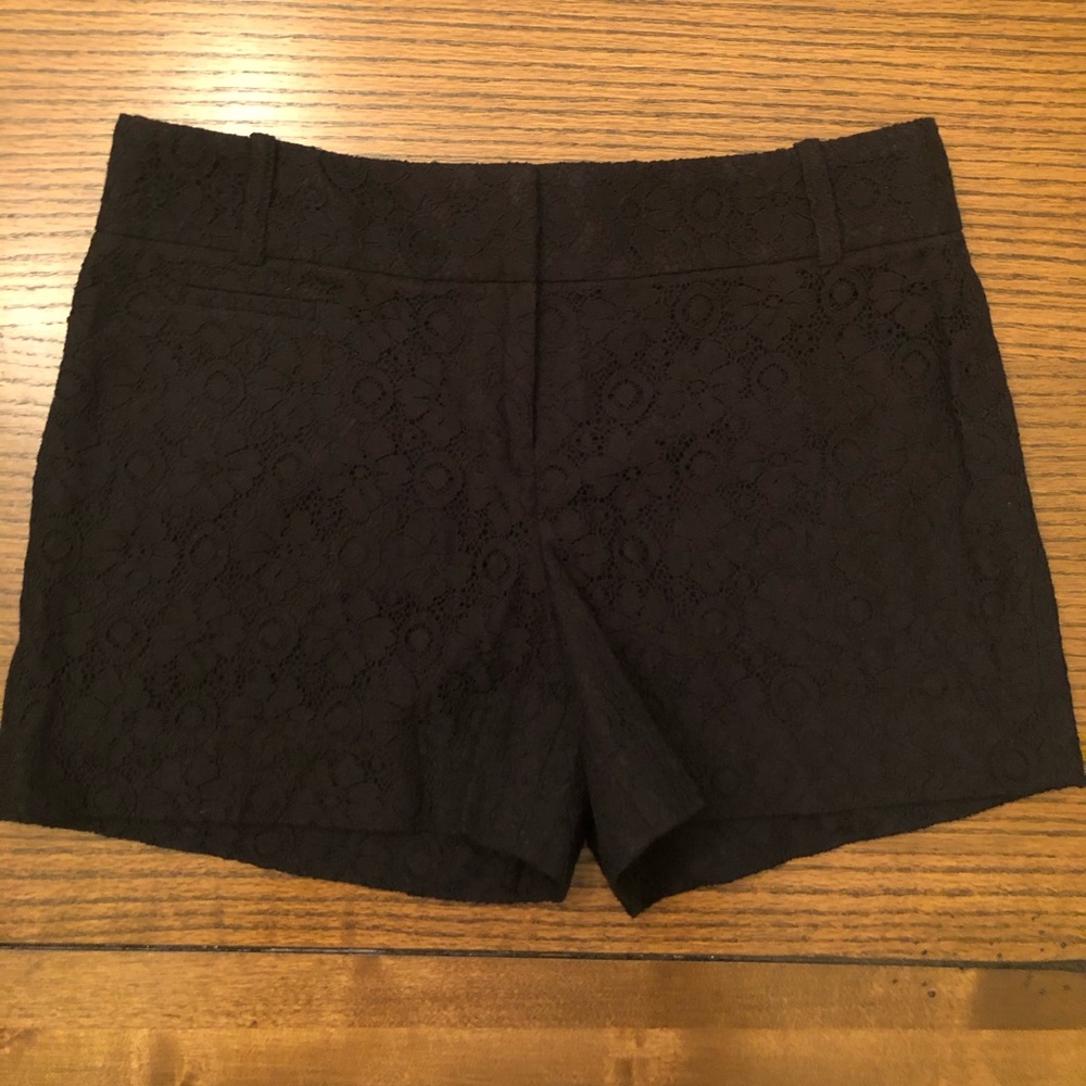 Loft black lace shorts, size 2 NWT